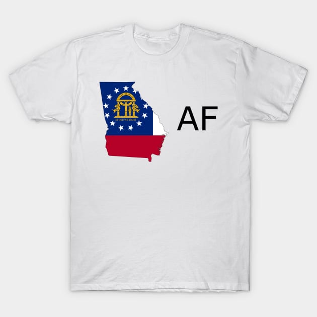 Georgia Flag State Outline AF (black) T-Shirt by Big Term Designs